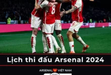 Lịch thi đấu Arsenal mới nhất 2024